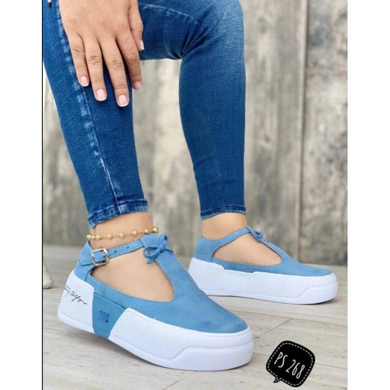 

Женские повседневные туфли на плоской подошве, модные рандомные Нескользящие лоферы на платформе с бантом и пряжкой, теннисные туфли, новин...