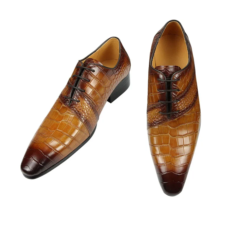 

Men Shoes Luxury Brand High Quality Size 47 New Fashion Formal Wedding Shoes for Men with Free Shipping GENUINE LEATHER Lace-up