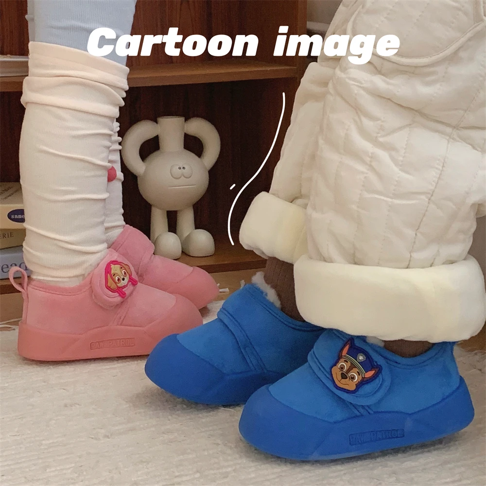 Детская хлопковая обувь Hot Paw Patrol для зимы теплая креативная на липучке с героями