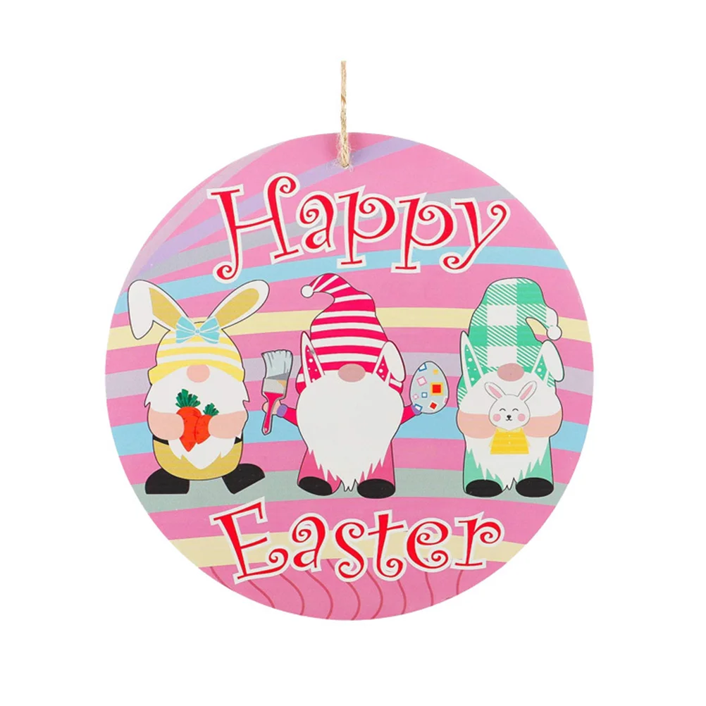 

Easter Hanging Doorplate Wooden Hanging Door Plate Gnome Door Hanging Board