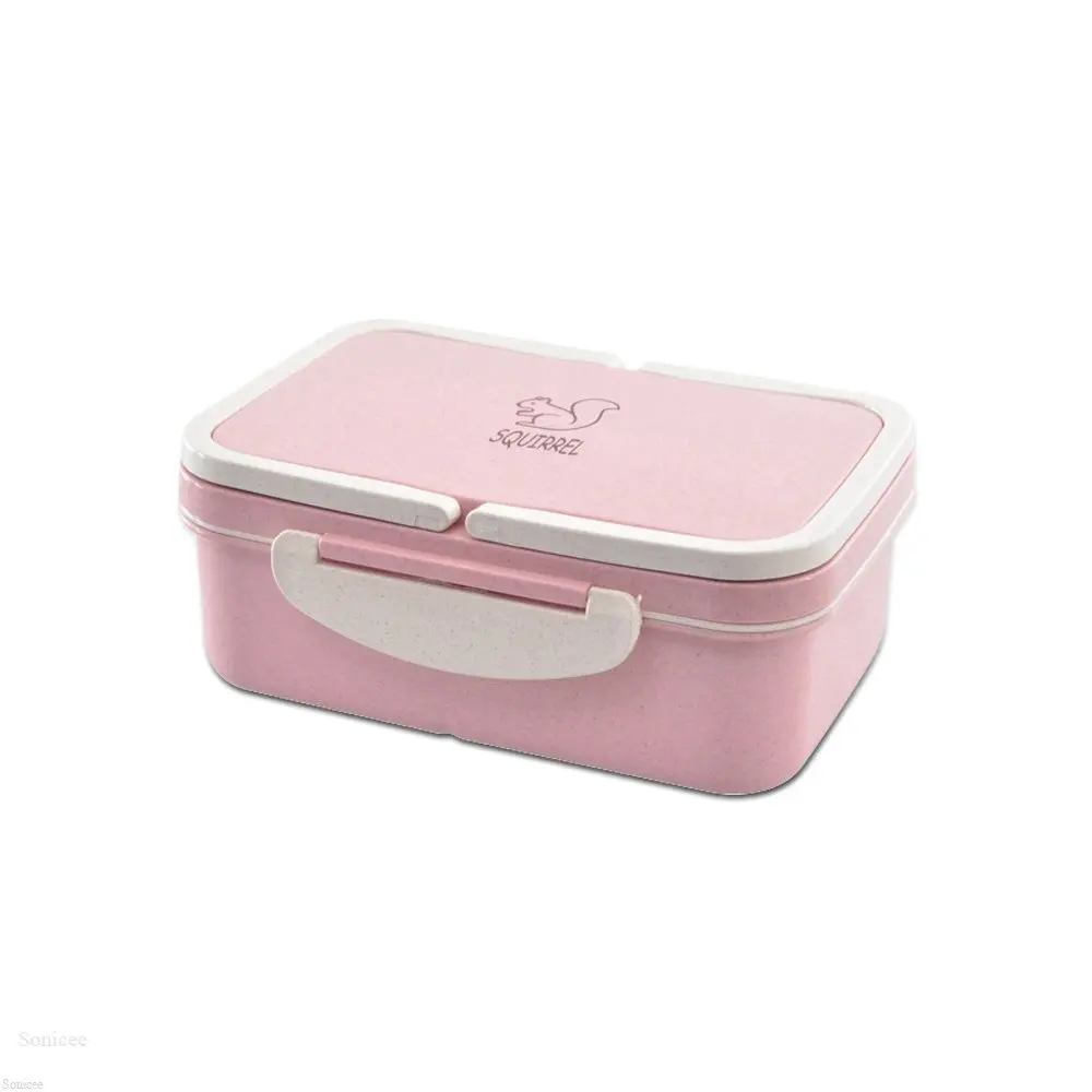 1100ml Lunch Box Bento Food Container Wheat Straw Microwave 3 Compartments Thermal Lunch Boxes For Food Container Bring To Work images - 6