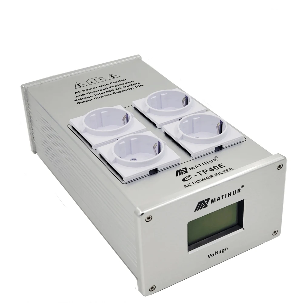 

2022.MATIHUR e-TP40E Audio Noise AC Power Filter Power Conditioner Power Purifier Surge Protection with EU Outlets Power Strip