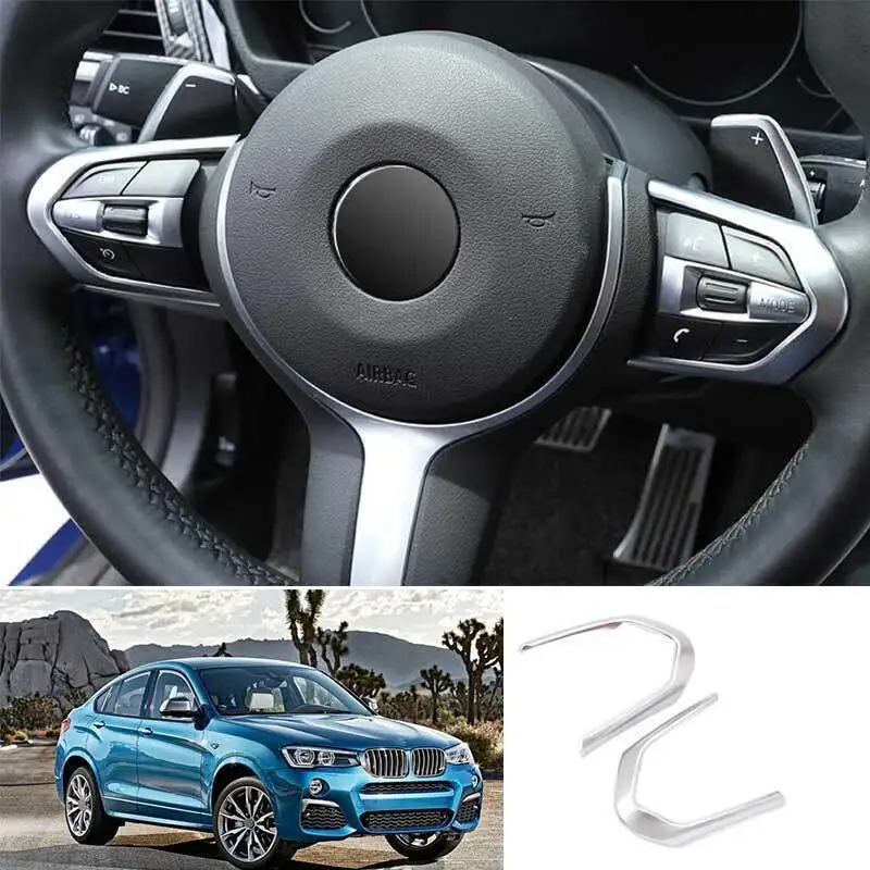 

Матовая Серебристая Кнопка рулевого колеса M, отделка для BMW X3 F25 X4 F26 2011-2018