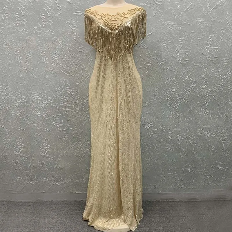 

Африканские платья Дашики для женщин, новинка, свадебное вечернее платье, Дубай, абайя, с кисточками, с блестками, облегающее сексуальное пл...