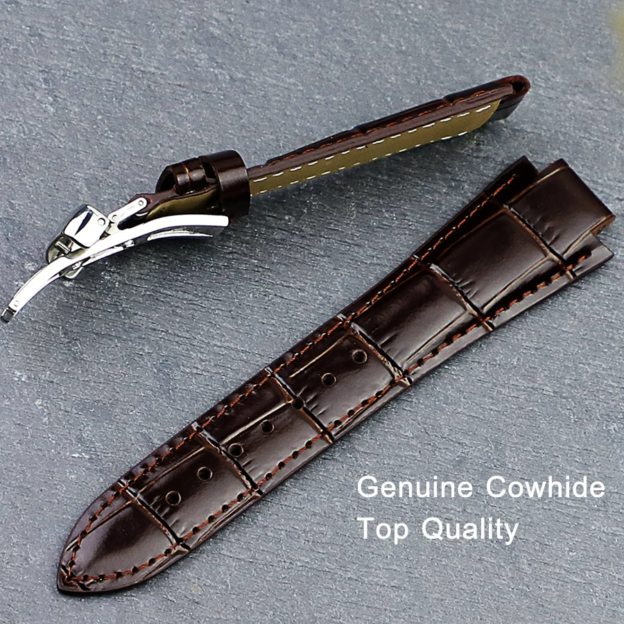 24x14mm(buckle 18mm) Men Leather Watchband 1853 for Tissot T60 Strap Belt L875/975K Women Bracelet Convex End Strap Bracelet