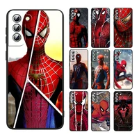 marvel hero spiderman for samsung s22 s21 s20 ultra pro fe 5g plus s10e s9 s8 s7 s6 plus edge black silicone phone case capa