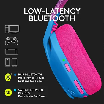 Logitech G435 LIGHTSPEED Bluetooth Wireless Gaming Headset Surround Sound Headphone Over-Ear 2