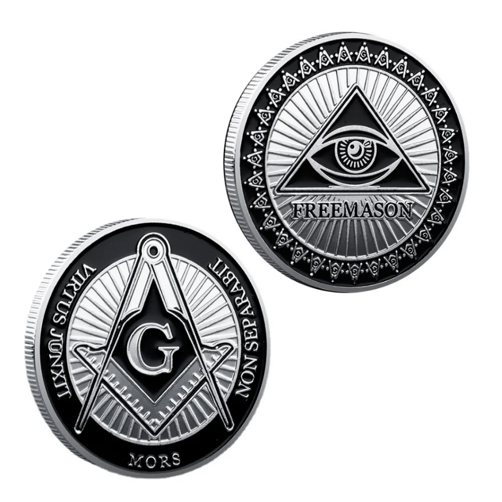 

Masonic Freemason Silver Plated Commemorative Coin Challeng Coin Collections