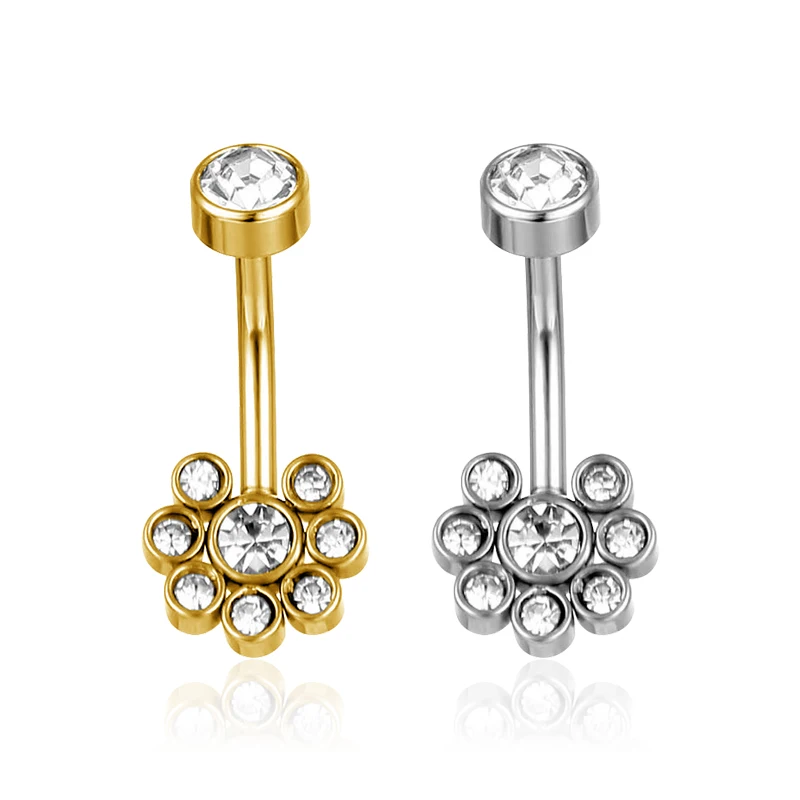 

Classic Zircon Belly Button Rings For Women Girls Piercing Navel Ring Bar Dangle Body Belly Navel Fashion Body Jewelry