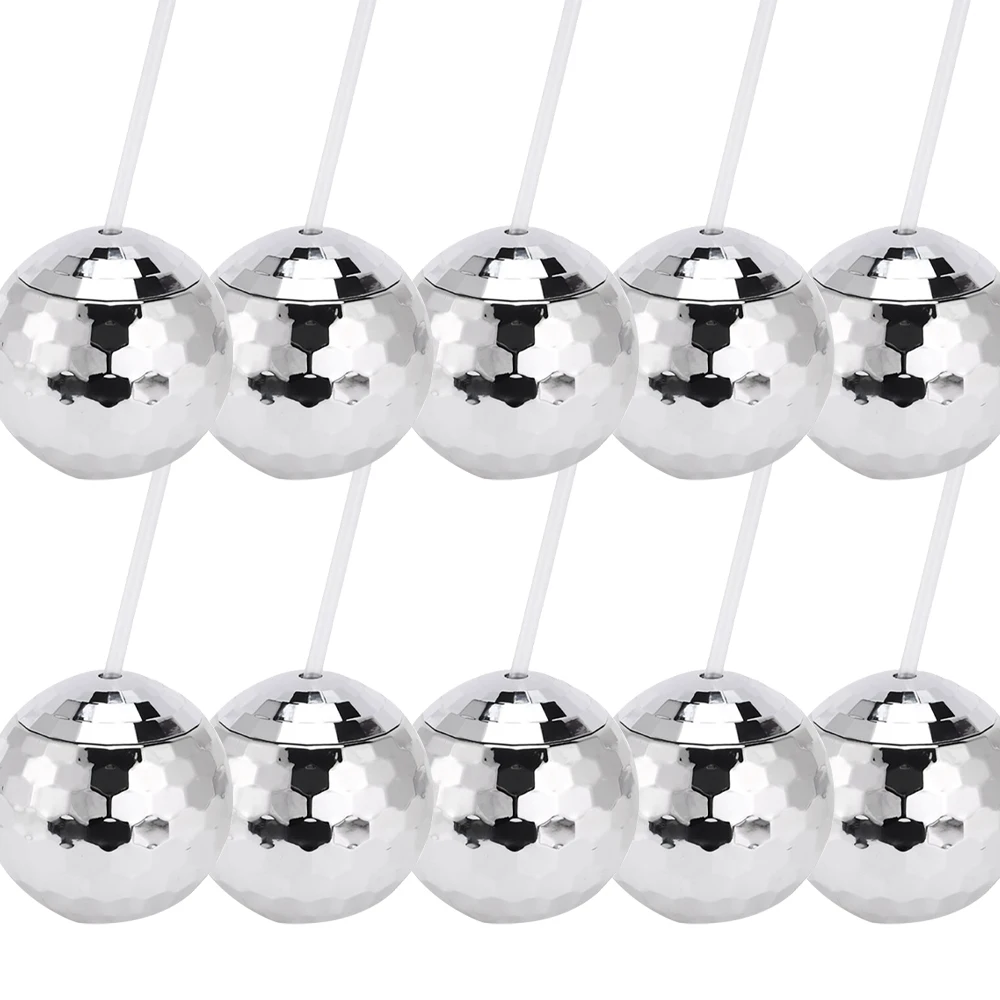 

10pcs/8 Disco Glitter Ball Cup With Straw Cocktail Glass Bar Birthday Wedding Bachelorette Party Whiskey Goblet Wine Drink Decor