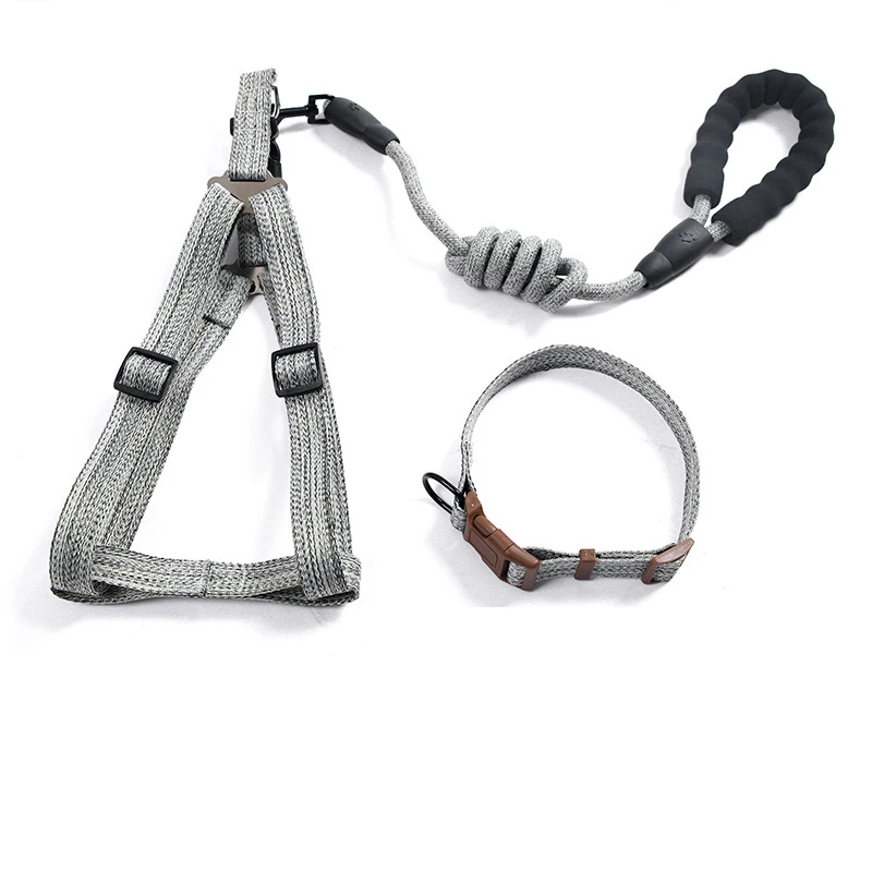 

Fabric Hemp Rope Pet Dog Leash with Traffic Padded Handle & Durable Snap Hook, Medium and Large Dogs Dog Rope Chest Harness