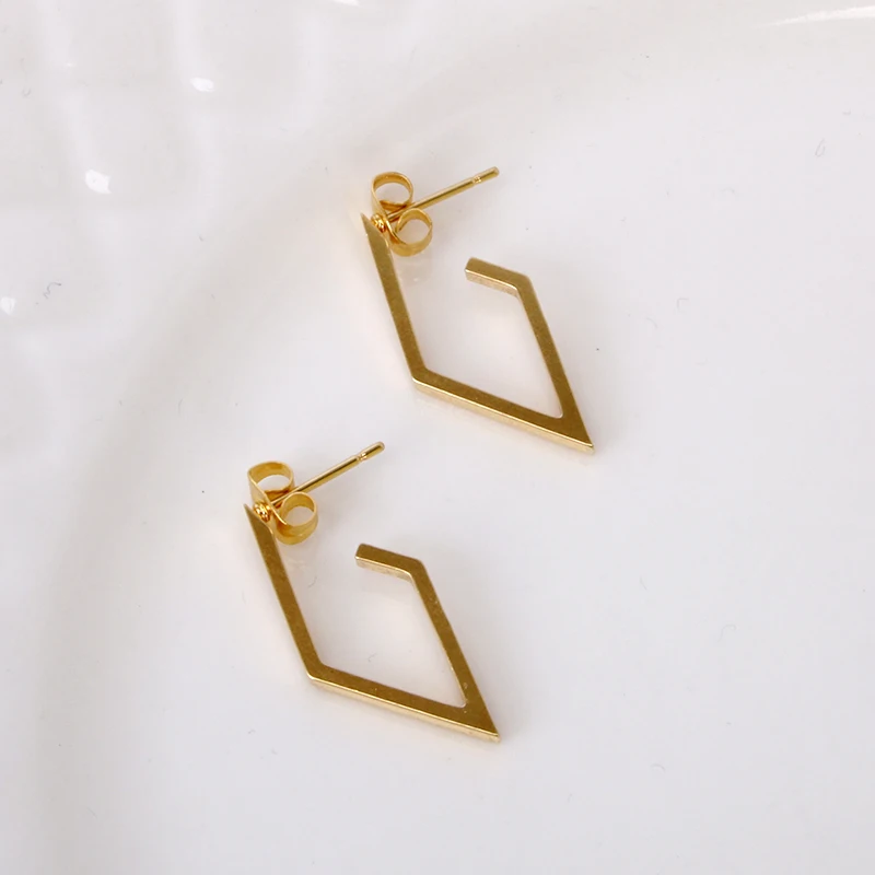 Большие серьги-кольца из нержавеющей стали золотого цвета для женщин, новая форма, геометрия, оптовая продажа, аксессуары для ушей, модные ювелирные изделия, лидер продаж