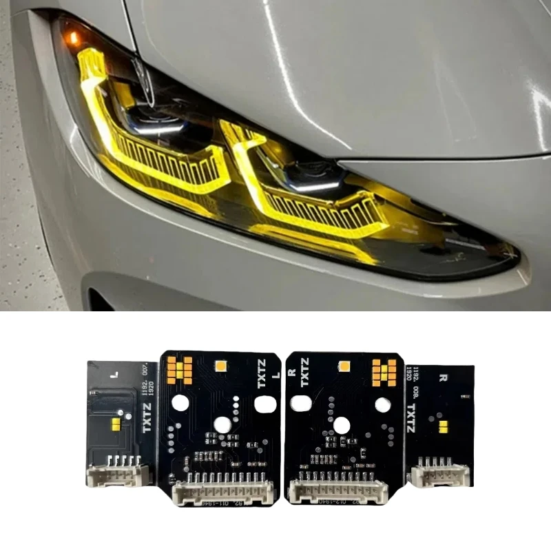 

Желтые платы ДХО для BMW M3 M4 G22 G23 G26 G80 G82 G83 420i 430i M440i i4 Лазерные дневные ходовые огни Красный Синий
