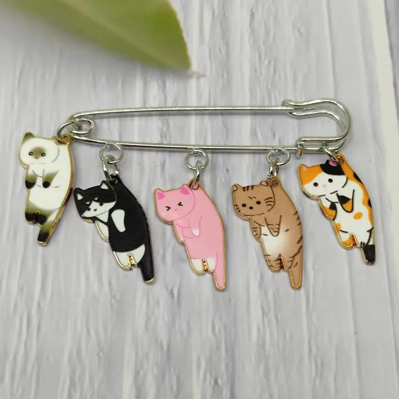 Новая мода Kawaii эмалевая Кошка Животное Милая кошка пара брошь из сплава