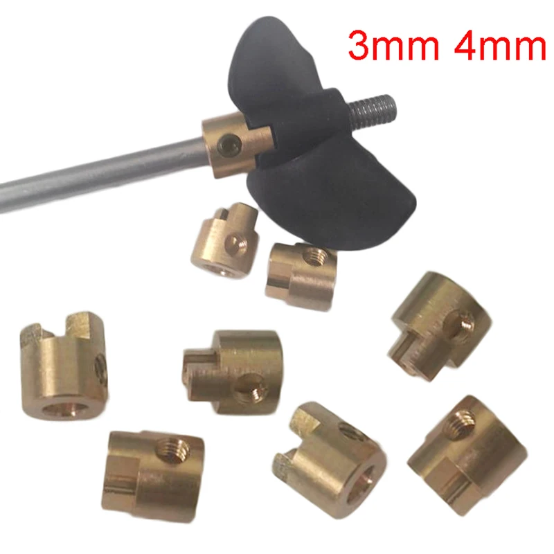 

3/5/10Pcs Rc Boat Drive Shaft 3mm 4mm Model Boat Brass Copper Drive Dog Shaft Crutch Accessories Paddle Fork Couplings Shaft