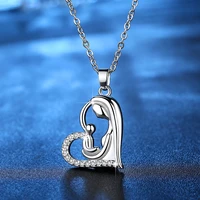 wangaiyao new fashion temperament pendant heart shaped clavicle chain female personality zircon wild mothers day necklace gift