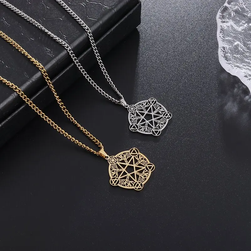 Астрологическое ожерелье Dawapara Wicca с пятиконечной звездой ведьмы для мужчин и