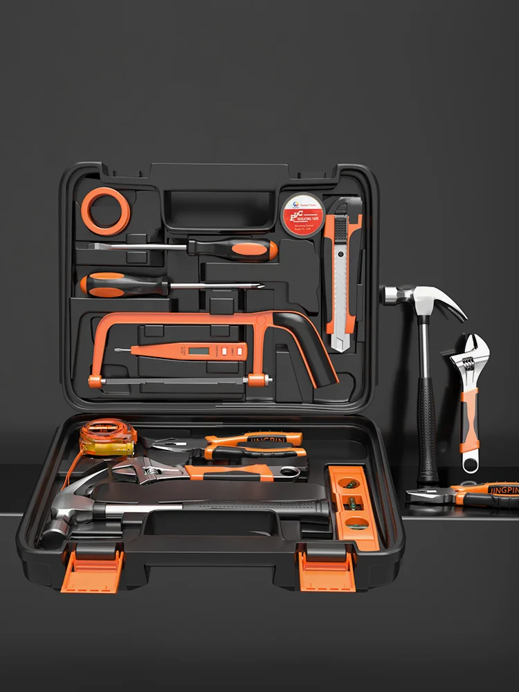 

Hand Tool Kit Package Home DIY Auto Repair Combination with Plastic Tool box Tools Set