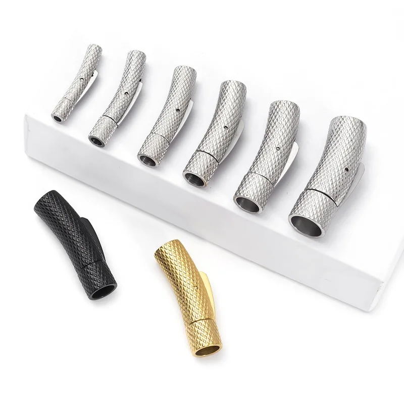 Фото 5Pcs Нержавеющая Сталь Байонет Застежка 2 мм-6 мм Крепление PushLock Шнурок Пряжка Кожа Застежки для Браслет Ювелирные Изделия Аксессуары №3
