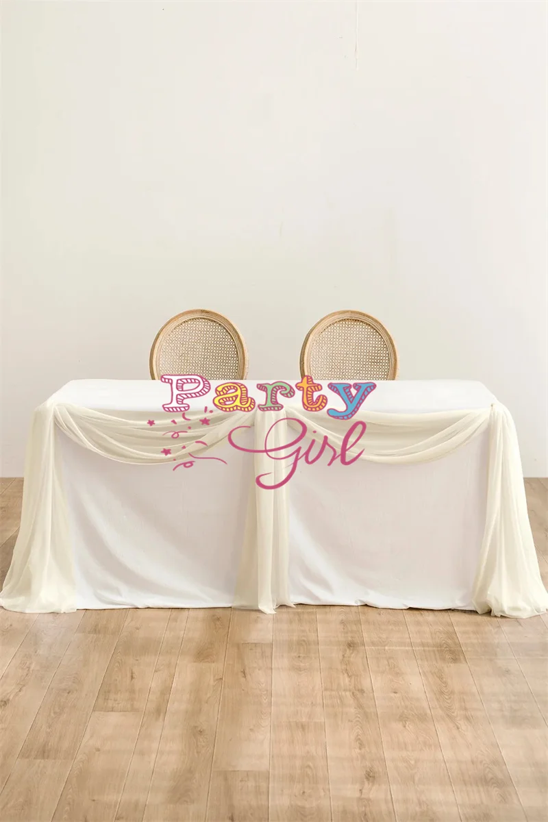 Шифоновые скатерти для стола 10 футов 2 шт. цвета слоновой кости