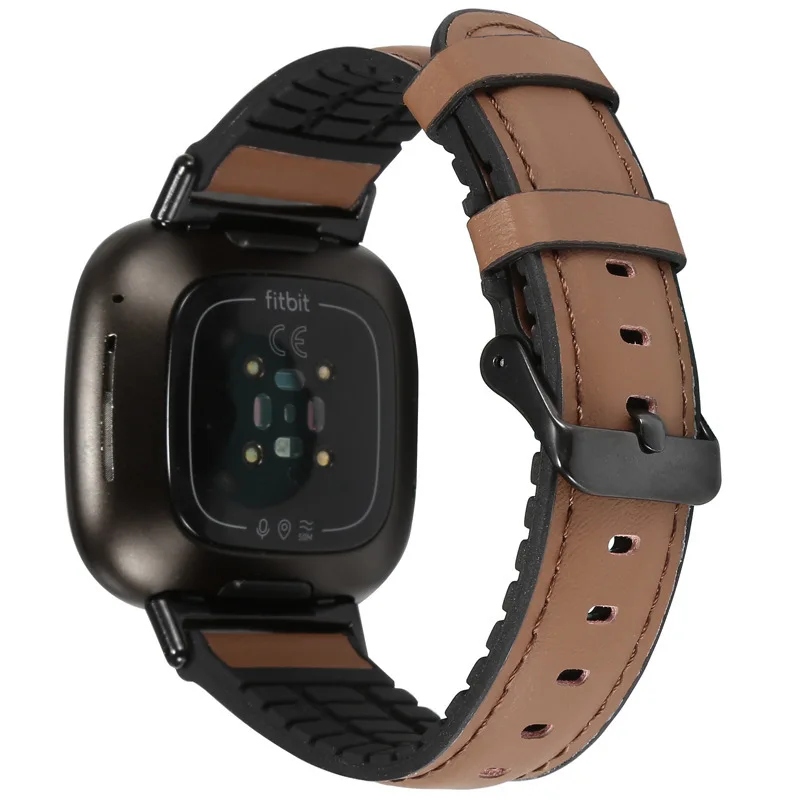 

Силиконовый кожаный браслет, ремешок для фитнес-браслета Fitbit Versa 3