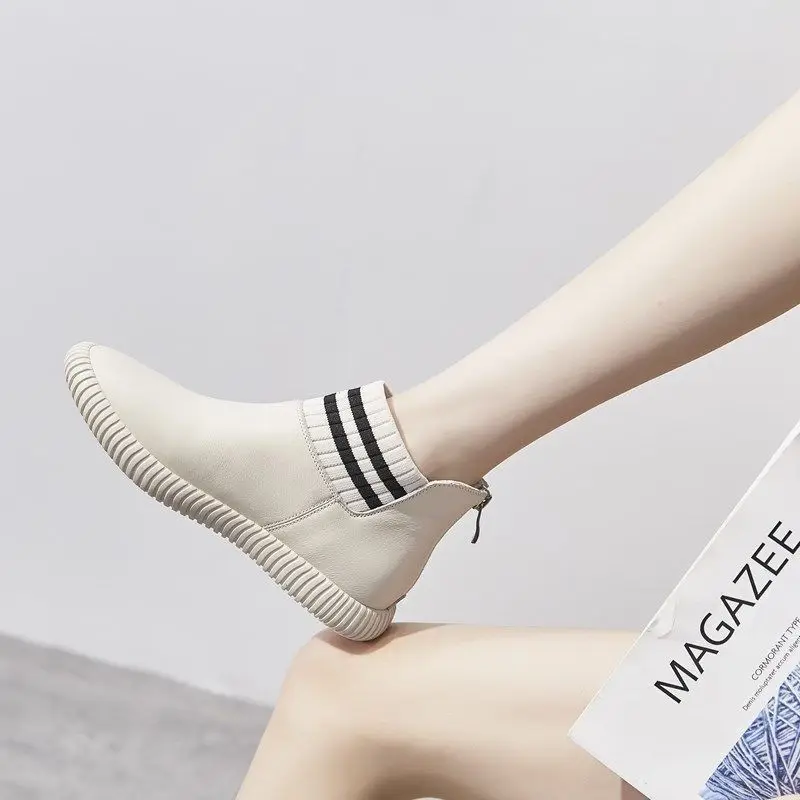 Женская обувь ботильоны женская белого цвета высокие ботинки на платформе