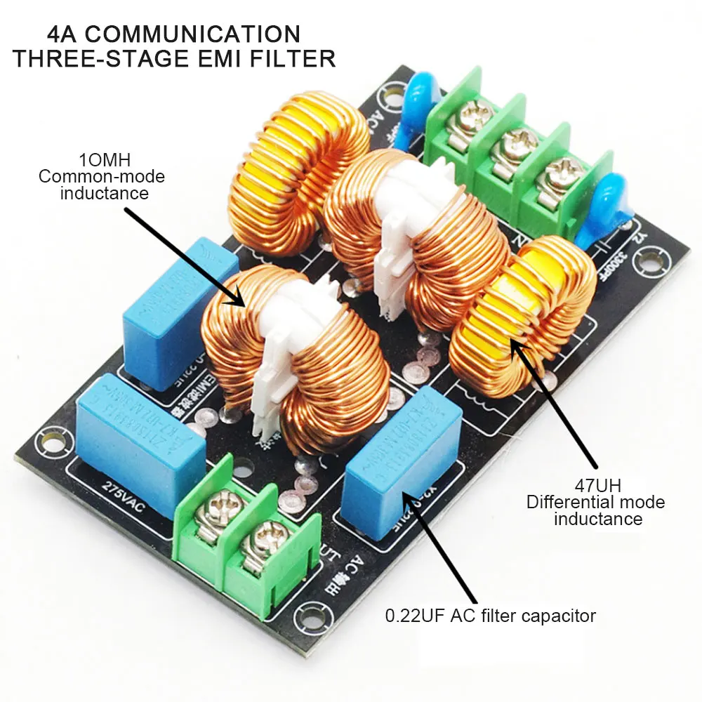 

4A/10A/20A AC110-250V трехступенчатый фильтр переменного тока EMI, электромагнитные помехи, Hi-Fi усилитель звука, комплект «сделай сам», фильтр электромагнитной защиты от электромагнитных помех EMI EMC