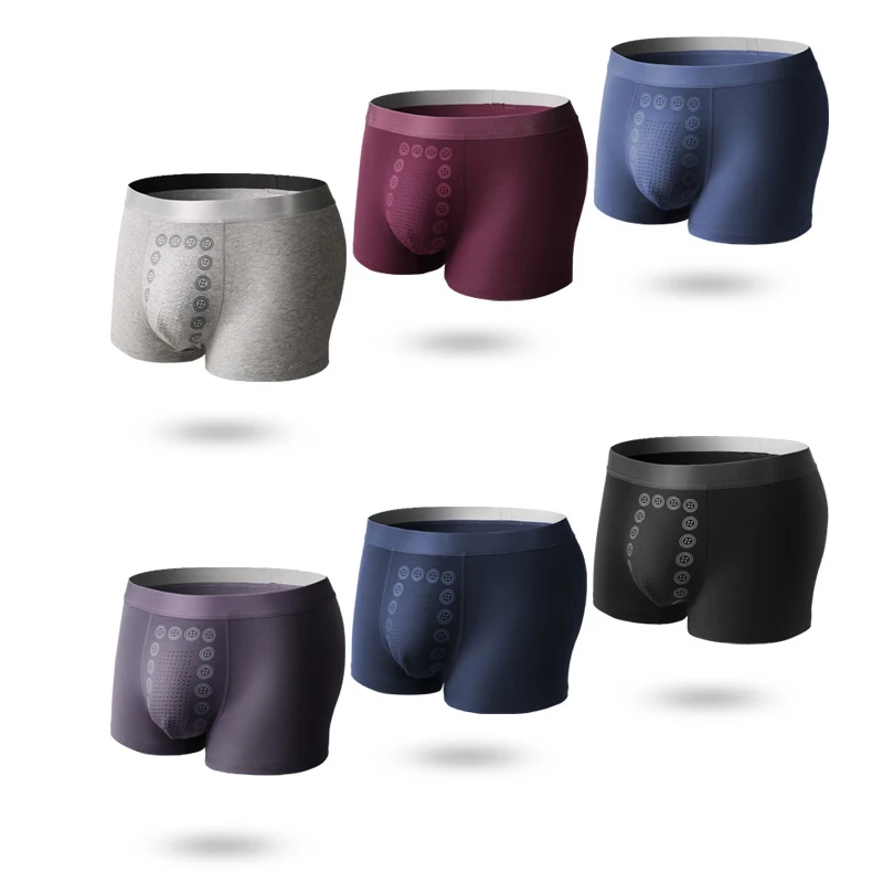 

Мужское нижнее белье для электротерапии, мужские трусы из хлопка, графеновые антибактериальные боксеры, дышащие боксеры со средней посадкой