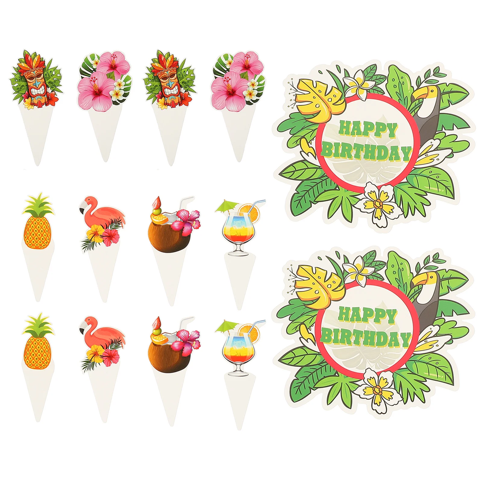 

26 Pcs Hawaiian Theme Party Cake Picks Decorative Cake Picks Cake Ornaments