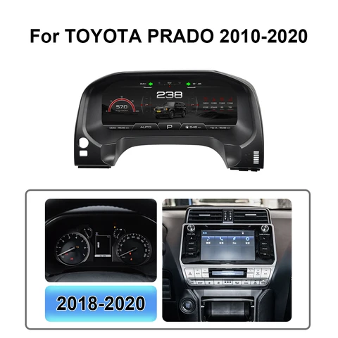 Krando 12,3 ''Android автомобильный цифровой кластер виртуальный CockPit для Toyota Prado LC150/LC120 спидометр ЖК-дисплей приборной панели