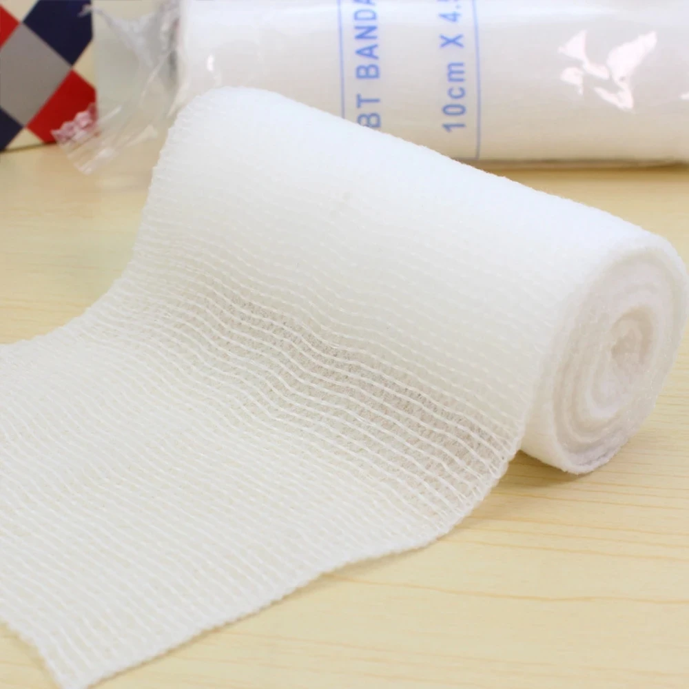 

10Pcs/Lot 7.5*4.5cm PBT Conforming Elastic Bandage Medical First Aid Disposable Cotton Breathable Wounding Care Dressing Gauze