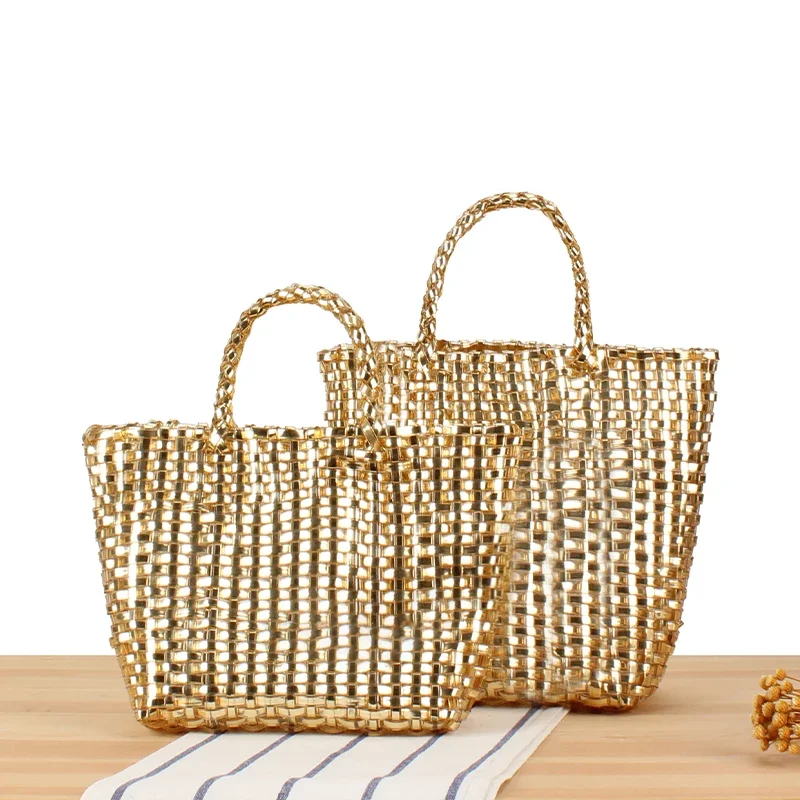 Новая пляжная сумка Bolsos De Mujer однотонная тканая через плечо женская хит продаж