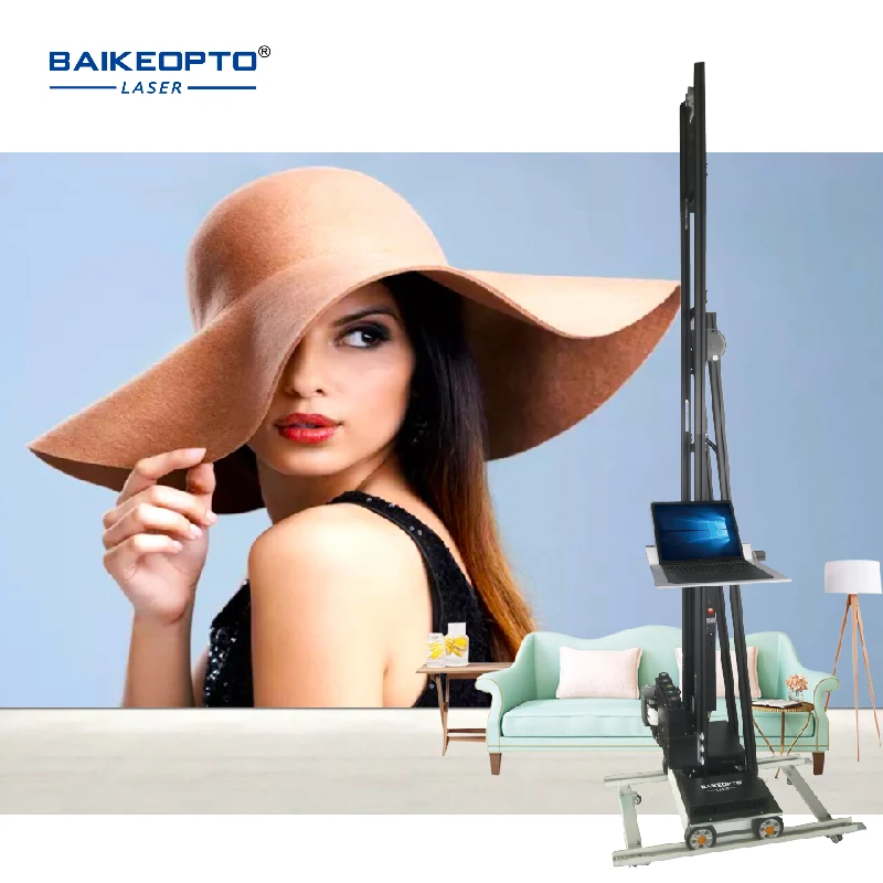 Фото Вертикальный 3D-принтер BK-UP200S UV CMYKW с двумя печатающими головками DX10 для нанесения наклеек на стены, высокоточная 3D-печать для фоновых стен и телевизионных панелей. №5