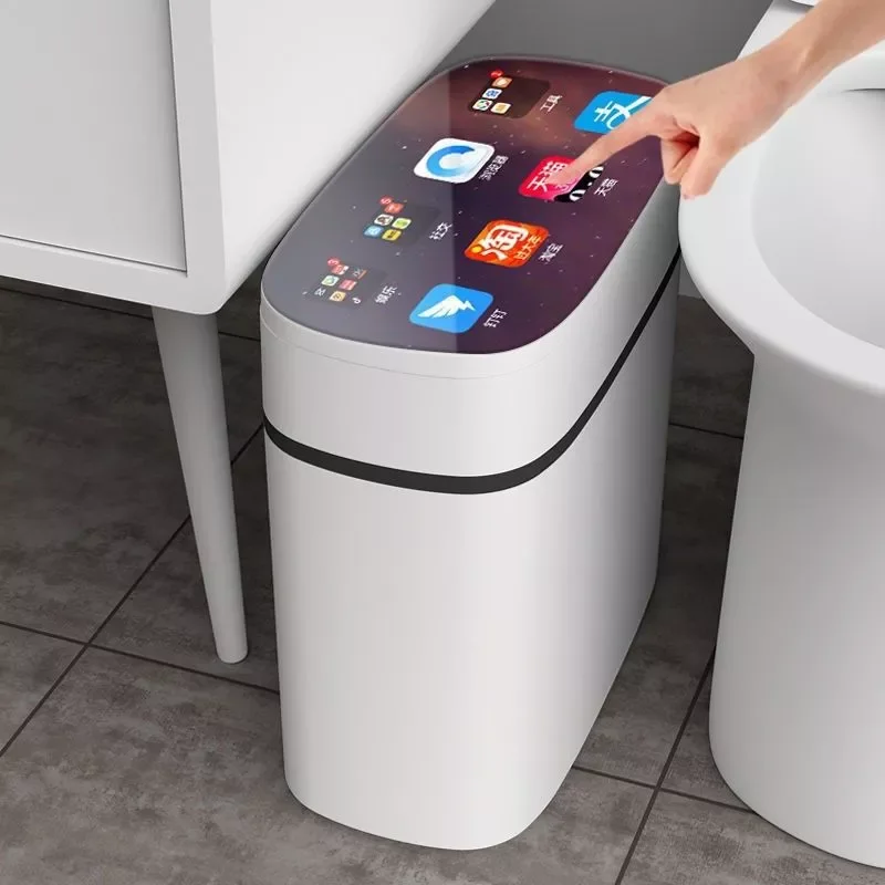 

NEW Automatic Intelligent Smart Trash Can Sensor Kitchen Trash Bin with Lid Household Bedroom Bathroom Narrow Gap Waste Garbage
