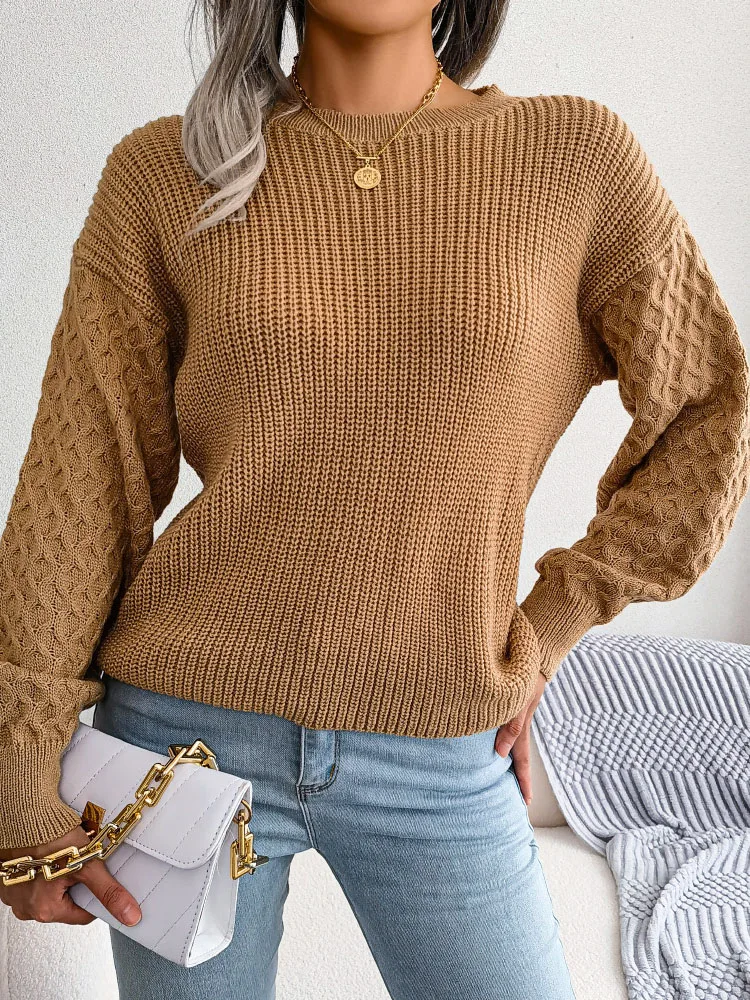 

Lantern Sleeve Knit Sweater Pullovers Knitting Loose Tops Female Jumpers Autumn Winter 2022 Streetwear Women Knitted Sweaters