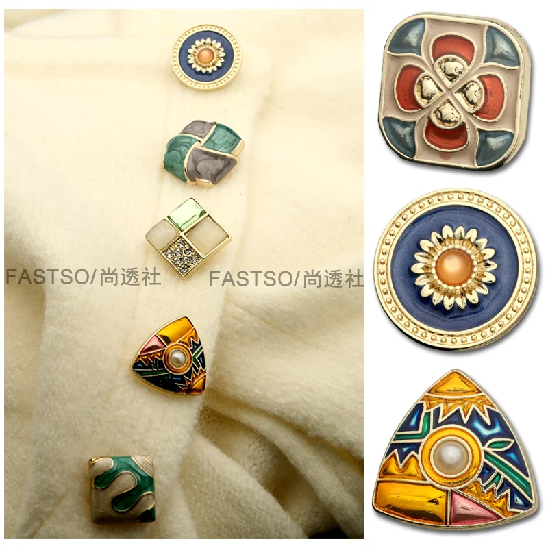 6 шт металлические декоративные кнопки в стиле ретро для одежды женский свитер