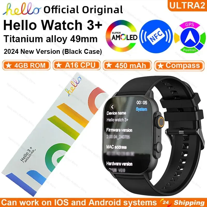 Умные часы Hello Watch 3 Plus 49 мм ULTRA AMOLED 4G ROM NFC GPT