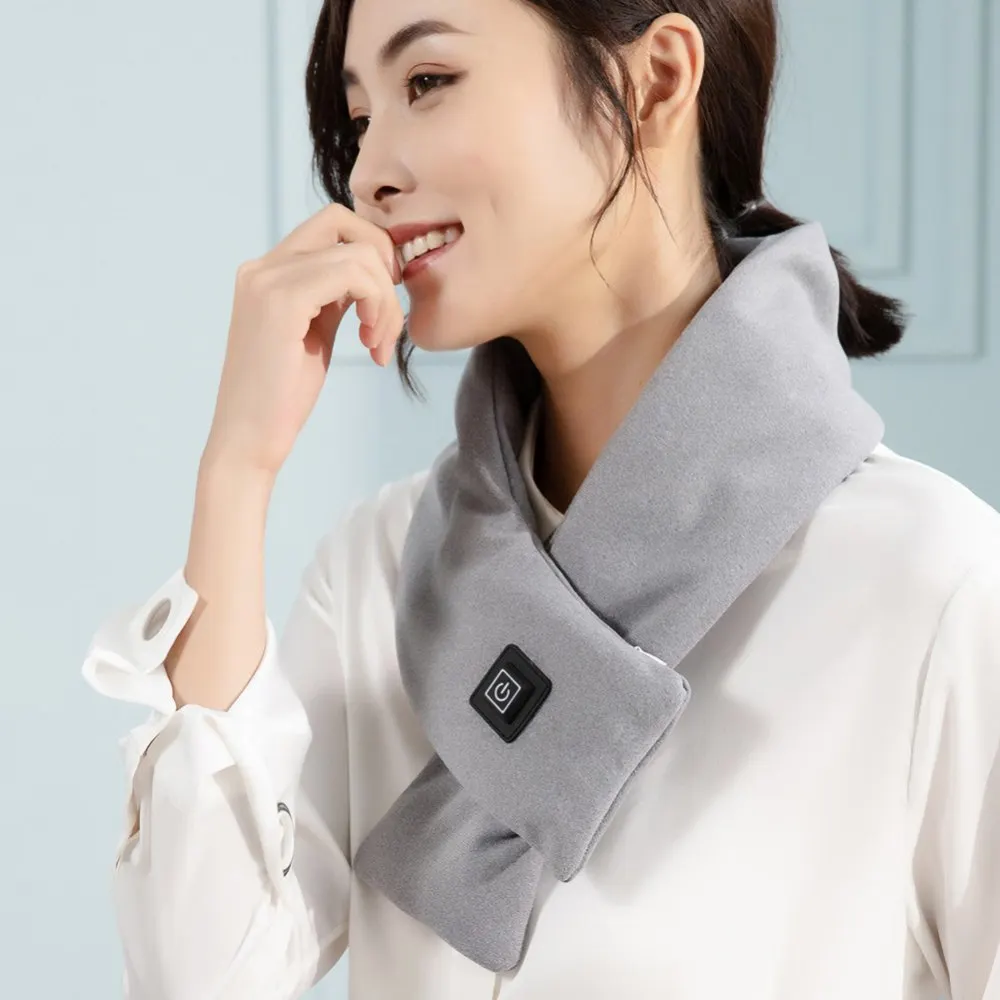 

5S USB Rechargeable Quick Heated Scarf Ski Cycling Hiking Camping Heating Scarf Temp Adjustable for Women Men Graphene Neck Warm