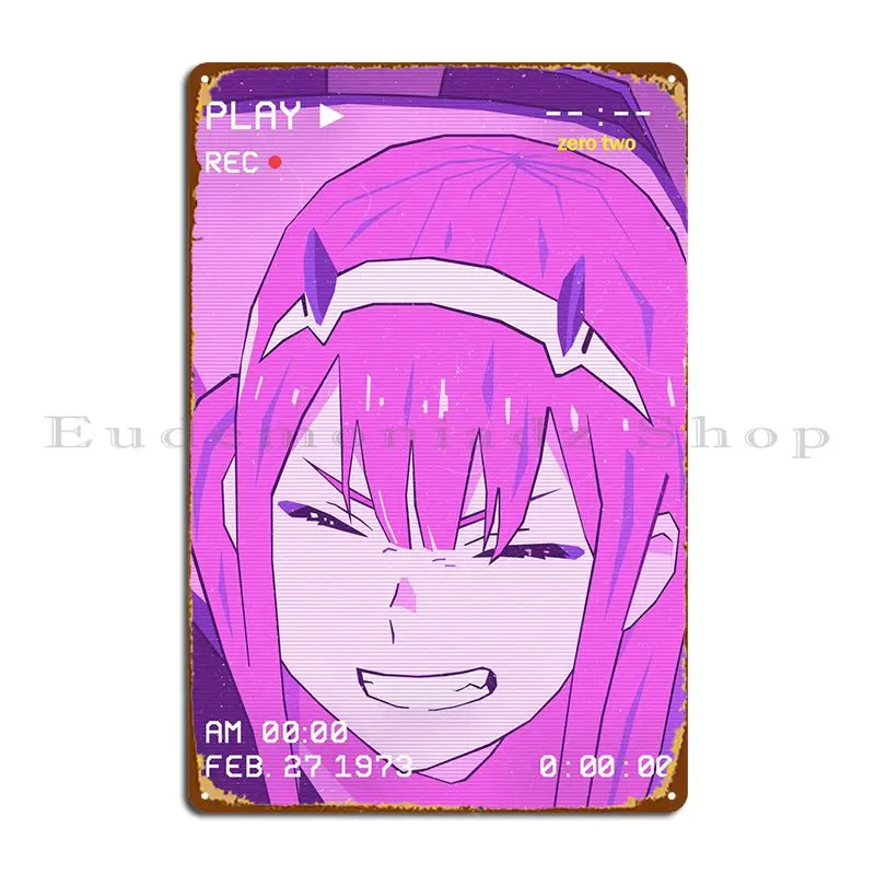 

Металлический декоративный плакат Zero Two, настенный плакат для гостиной