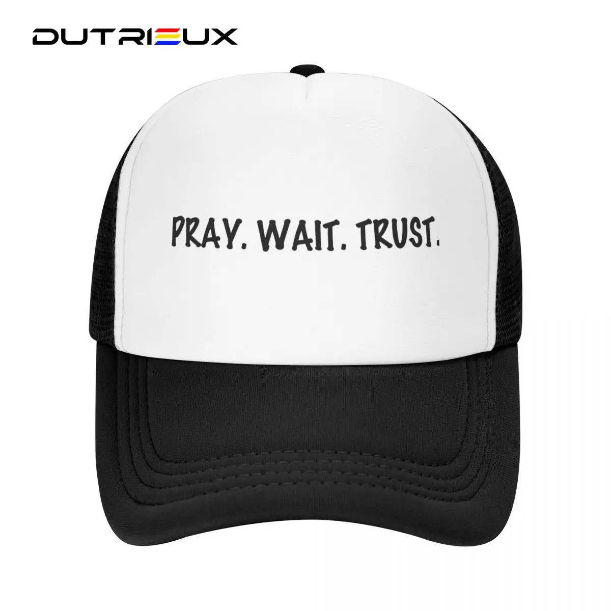 

Classic Pray Wait Trust Baseball Cap For Men Adjustable Jesus Christian Quote Trucker Hat Outdoor Snapback Hats Summer Caps
