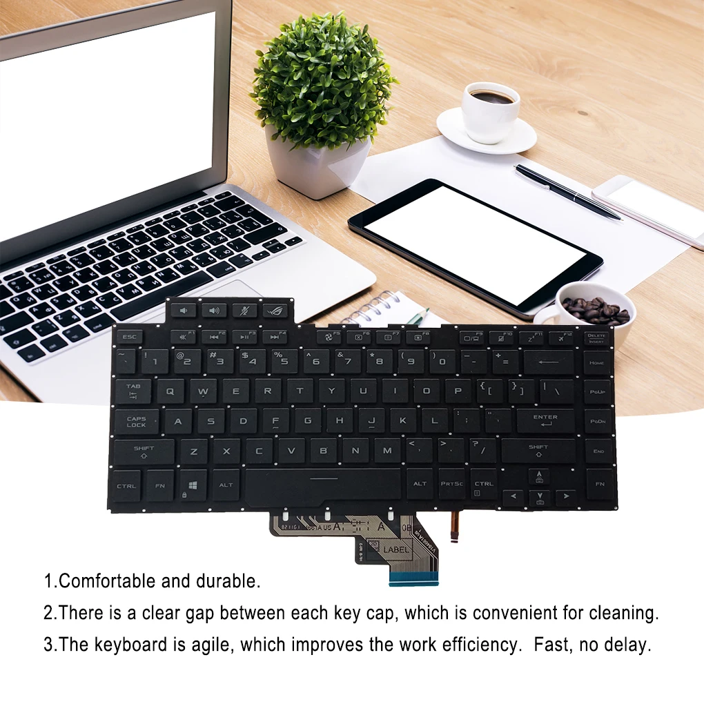 

Laptop Keyboard Typing Component Computer Accessory Input Fittings Backlit Function PC Keypad Replacement for GX502