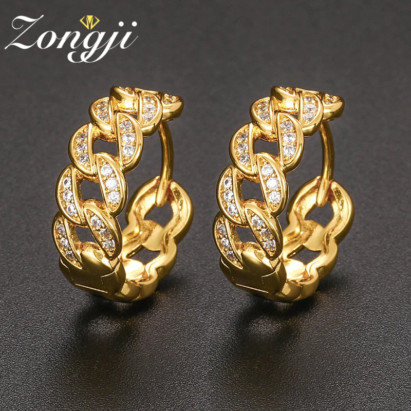 

Unisex New Vintage Trendy Metal Cuban Chain Clause Stud Earrings Fashion Metal Harbor Style Hip-hop Earrings Birthday Party Gift