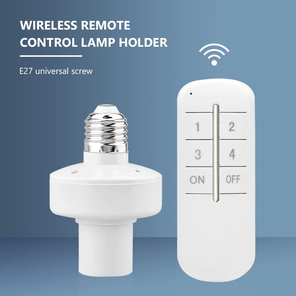

1/2/3/4 E27 Lamp Socket High Quality Range Smart Wireless Light 20M base ON/Off Switch Device For LED Bulb Holder Remote Control