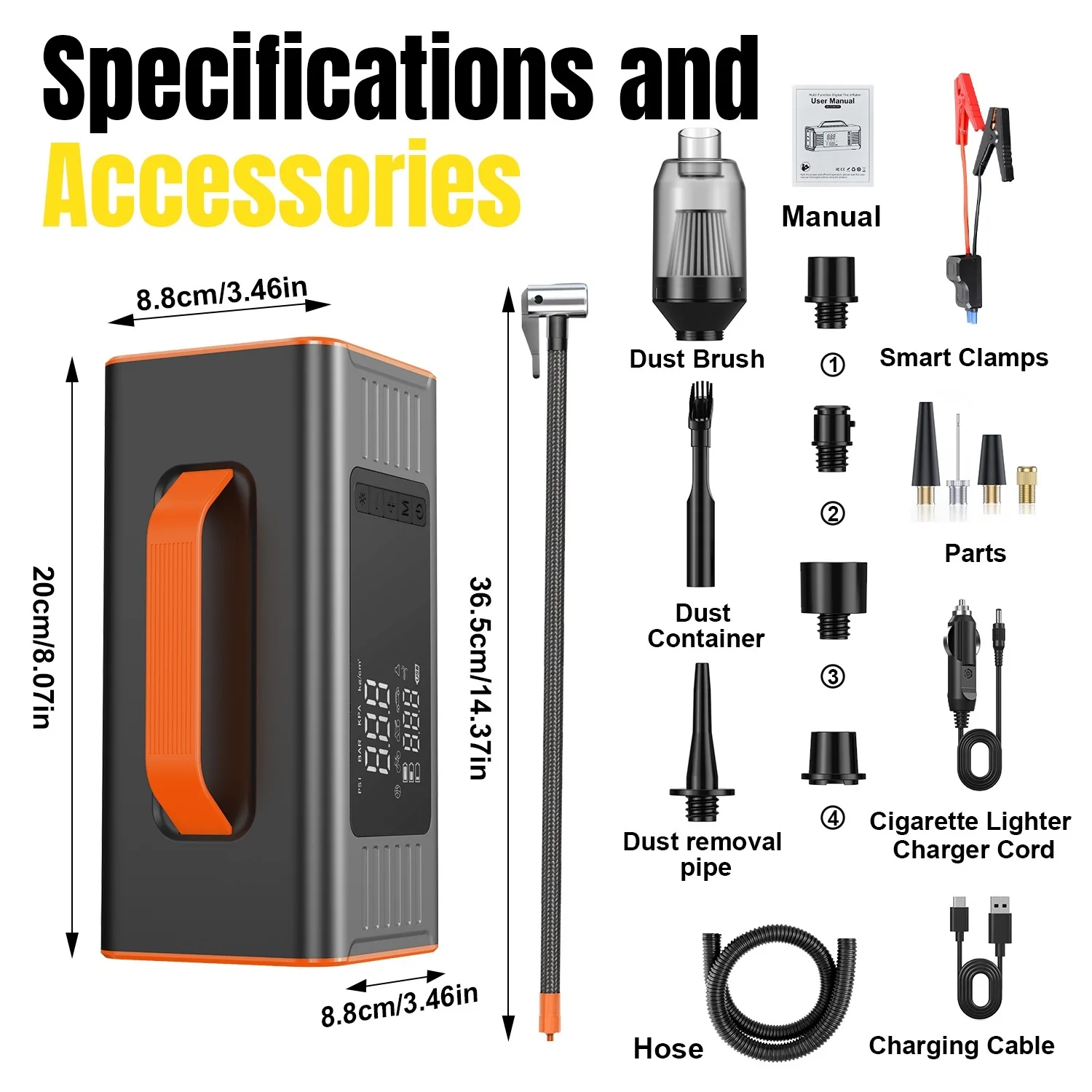Автомобильный пусковой механизм Jump Starter Battery Power Bank 6 в 1 Портативный Аварийный пусковой механизм Booster 12 В Автоматическое пусковое устройство для запуска бензинового автомобиля (art.: 3920dc2468efd) - 3920dc2468efd