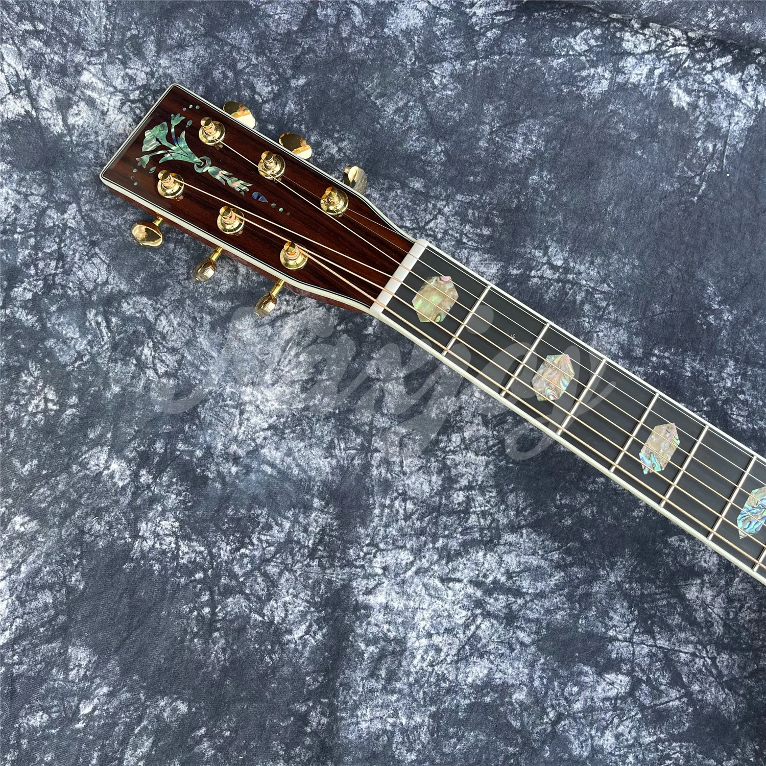 Верх из цельного дерева кедра Корпус кокоболо типа D Акустическая гитара Вставки