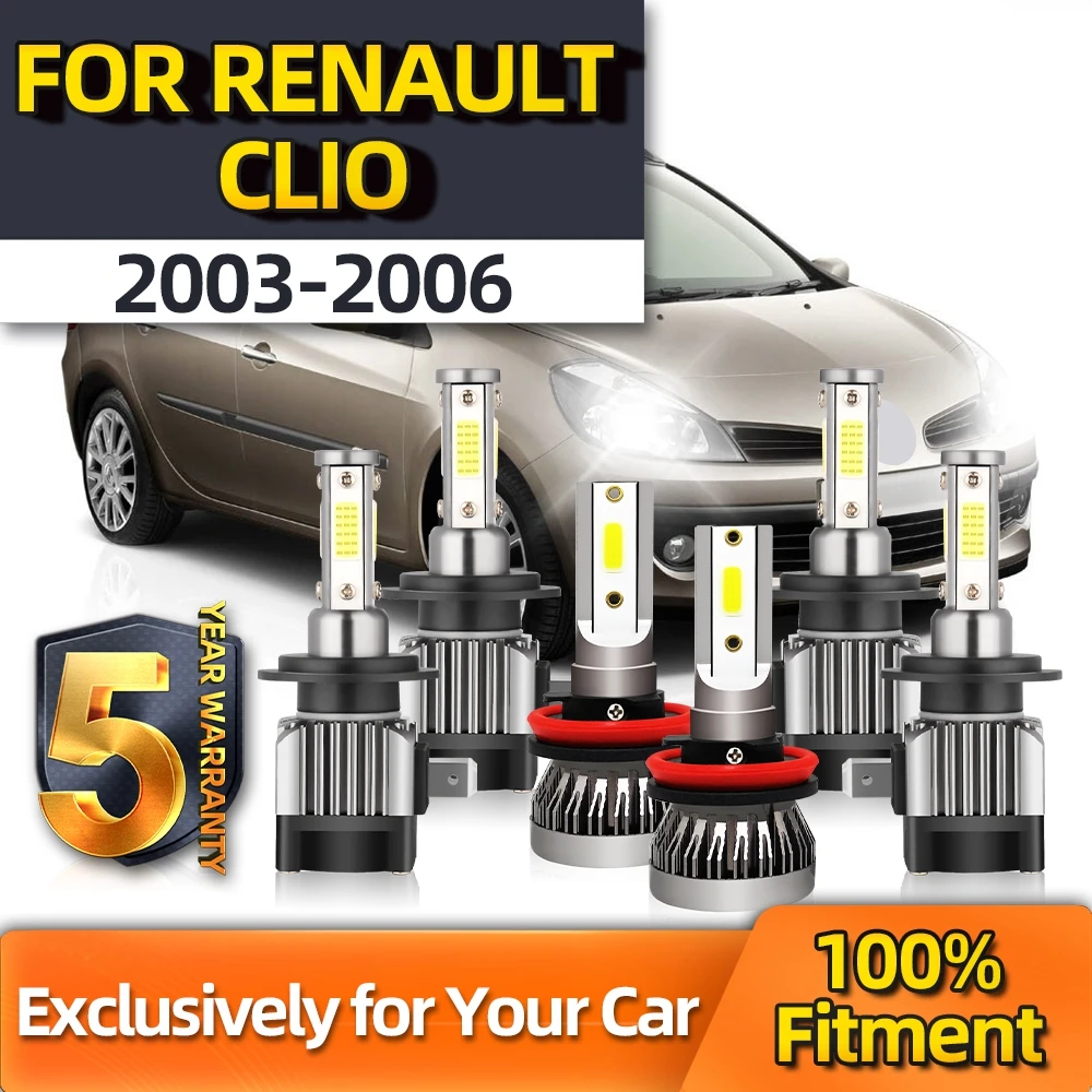 

Crossfox LED Headlight 3 Pair High Beam H7 Low Beam H7 Fog Lamp H11 Car Front CSP Turbo Lamp Kit For Renault Clio Year 2003-2006