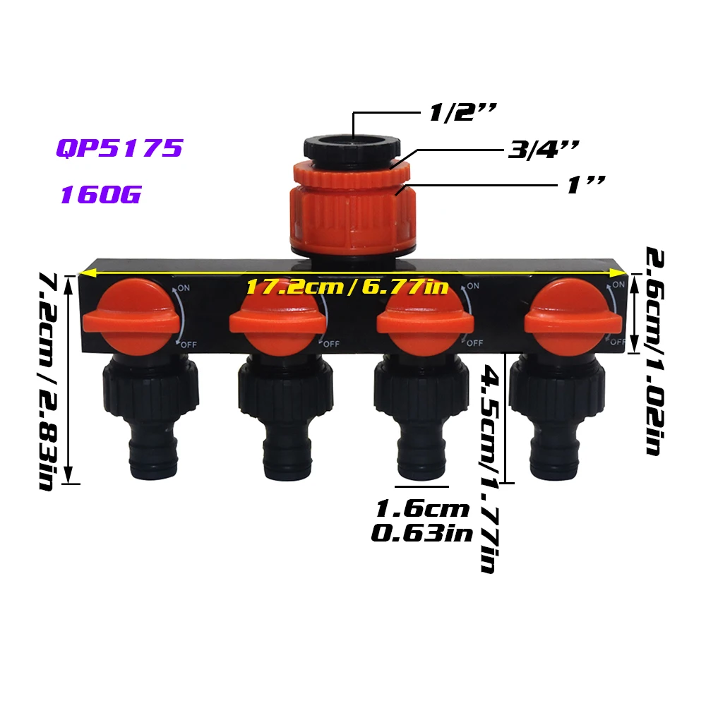 

Разделитель воды 4-х сторонний пластиковый 3/4 дюйма