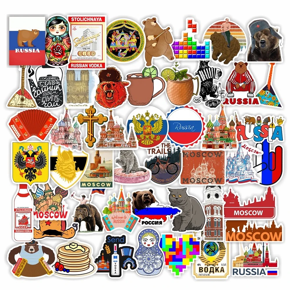 

10/30/50 PCS Russia Culture Landmark Building Cartoon Graffiti Stickers Decorative Stationery Scrapbook Notebook Diary DIY Decal