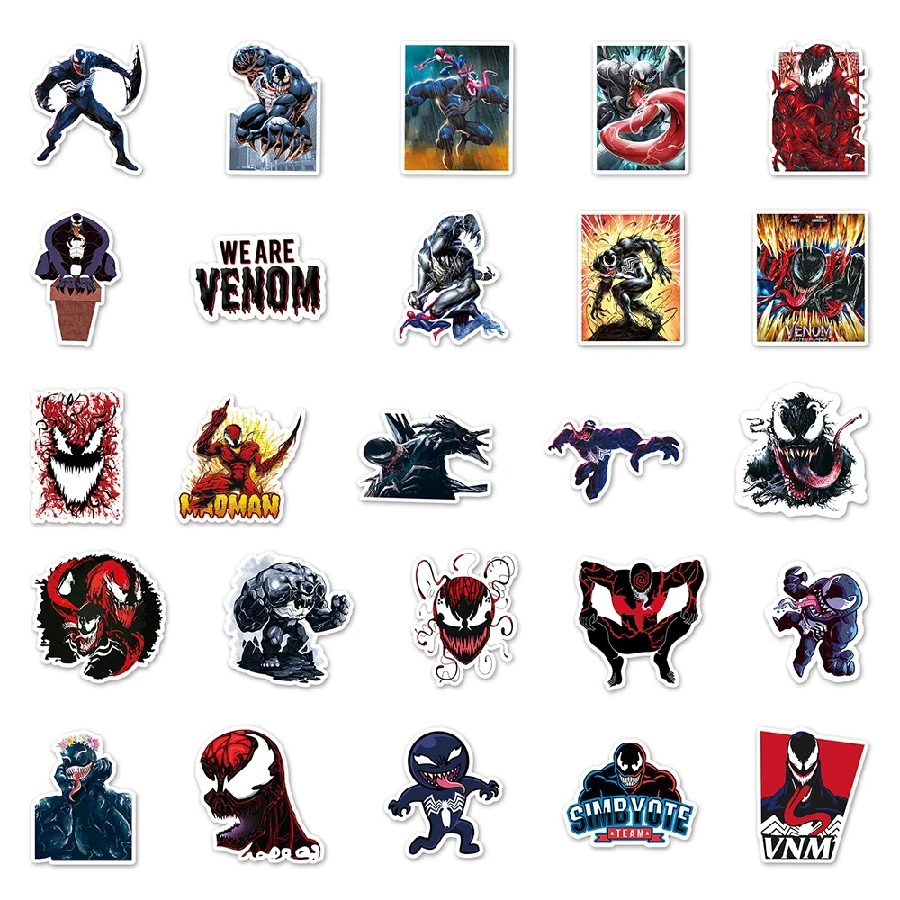 10/30/50PCS Comics Movie Carnage Venom Villain Graffiti Stickers Laptop Luggage Phone Skateboard Suitcase Graffiti Sticker Toys images - 6