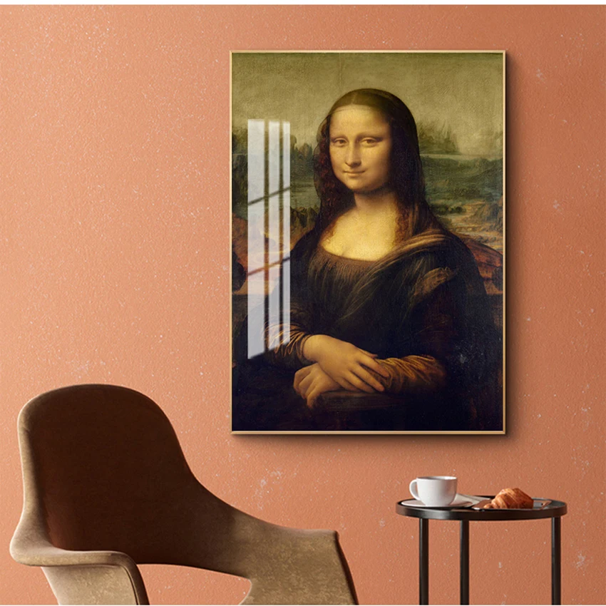 

Famous Art Prints For Living Room Cuadros Decor Smile Of Mona Lisa Portrait Canvas Art Painting Reproductions Classical Da Vinci